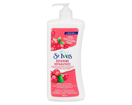 St. Ives · Lotion corporelle au parfum decanneberge et huile de pépins de raisin (600 ml) - Intensive Healing Cranberry & Grapeseed Oil Body Lotion (600 mL)