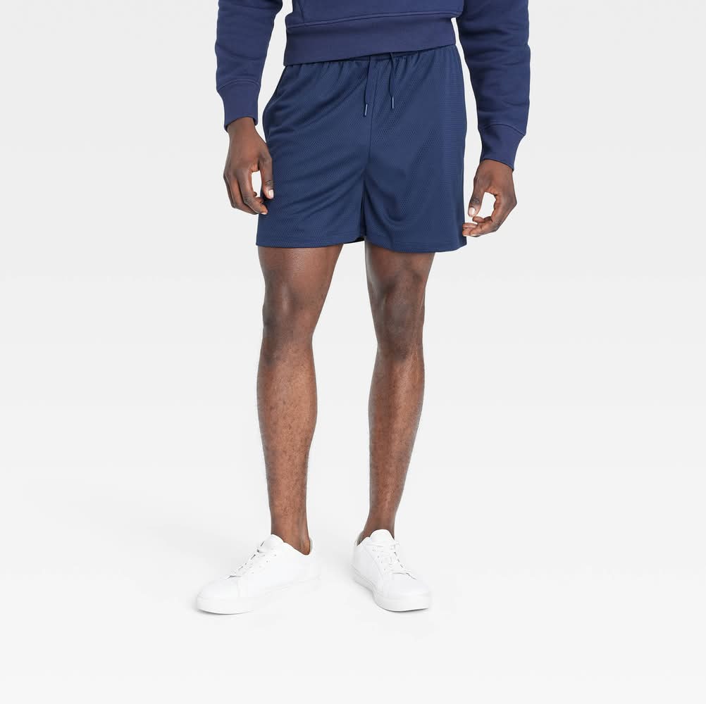 All In Motion Side Pocket Shorts, Men, M, Navy Blue