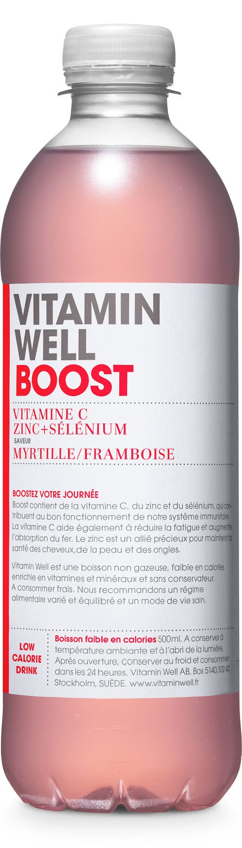 Vitamin Well - Boisson vitaminée boost, myrtille-framboise (500ml)