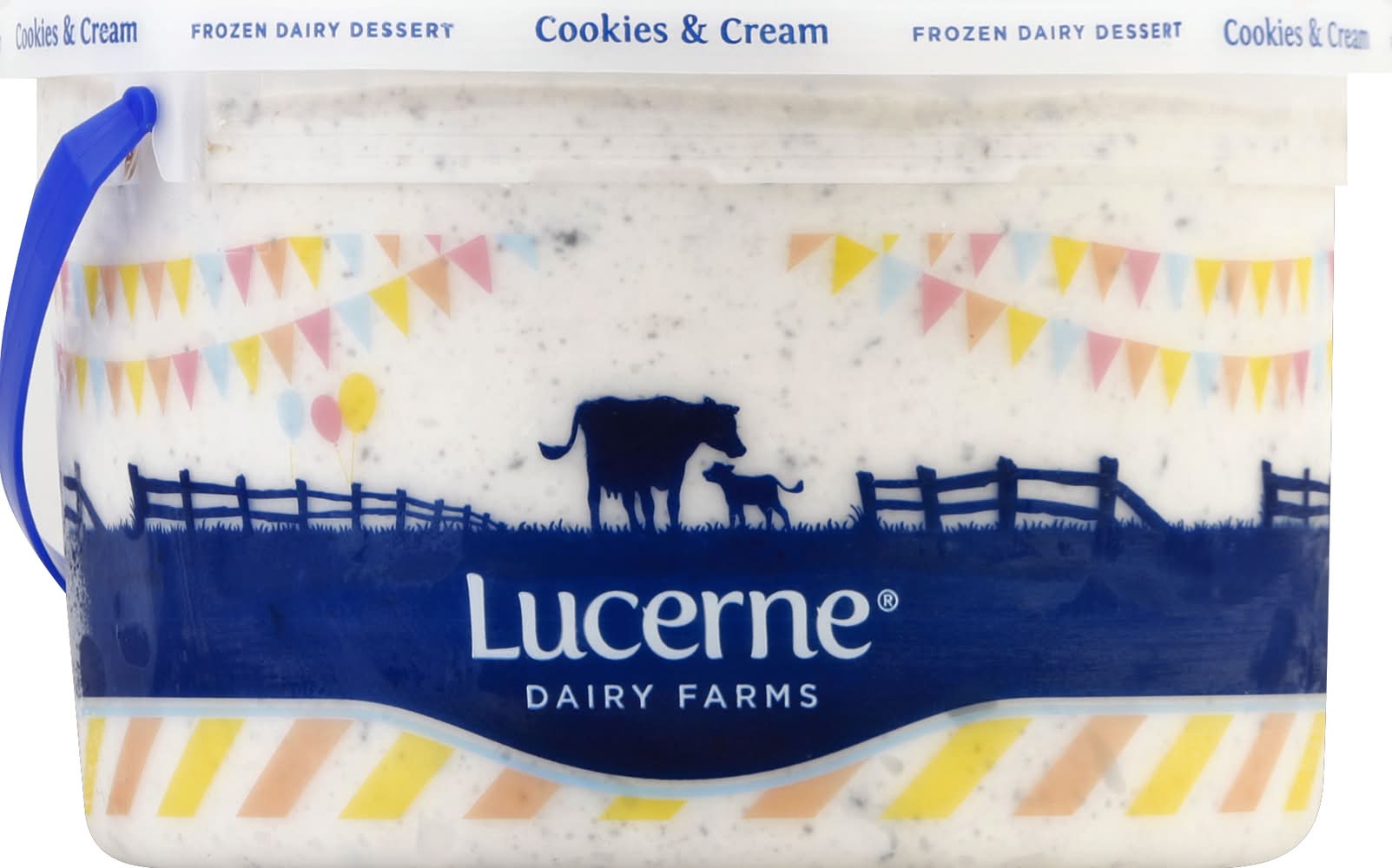 Lucerne Cookies & Cream Frozen Dairy Dessert, Vanilla (1 gal)