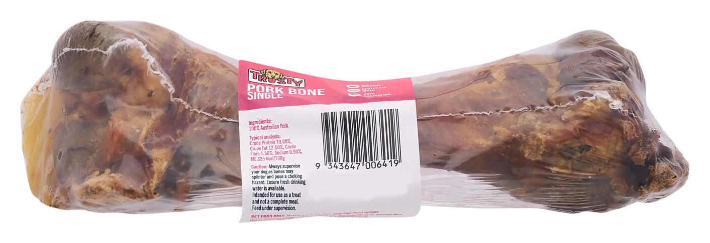 Trusty Pork Bone Adult Dog Treat Single 1 Piece