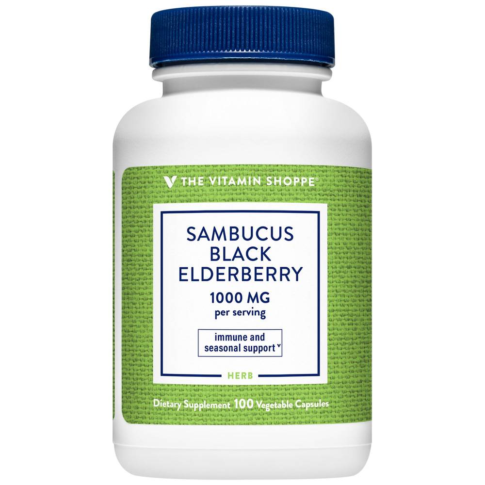 The Vitamin Shoppe Sambucus Black Elderberry Extract Vegetable Capsules (100 ct)