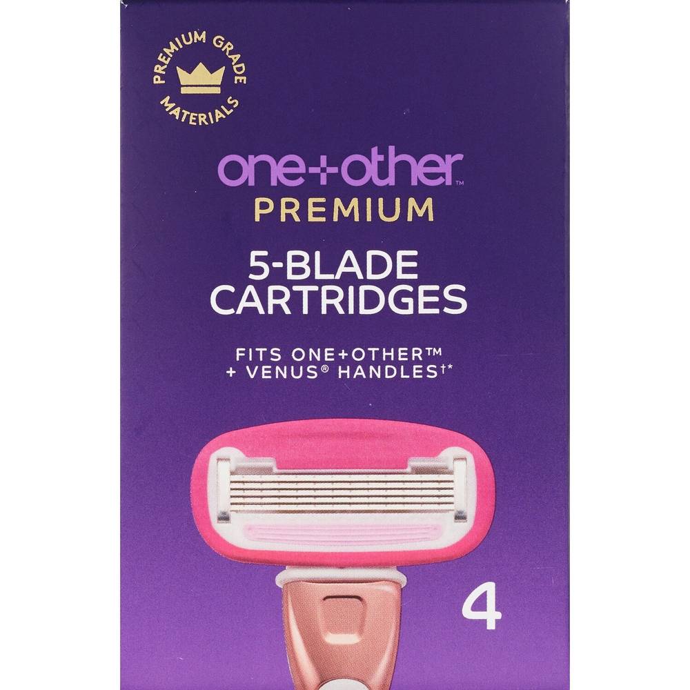 one+other Women's Blissfully Smooth 5 Blade Razor Refills, 4 CT