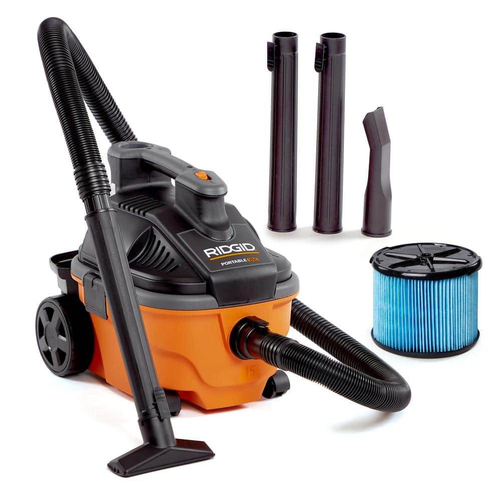 RIDGID Wet Dry Vacuum With Fine Dust Filter, Orange-Black