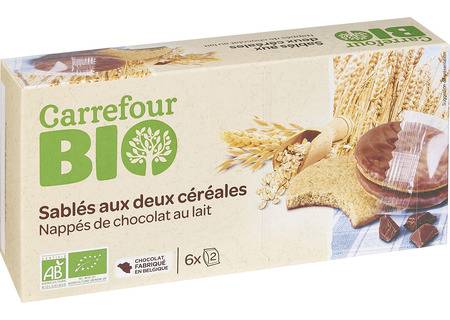 FID - Biscuits bio sablés céréales chocolat CARREFOUR BIO - le paquet de 160g