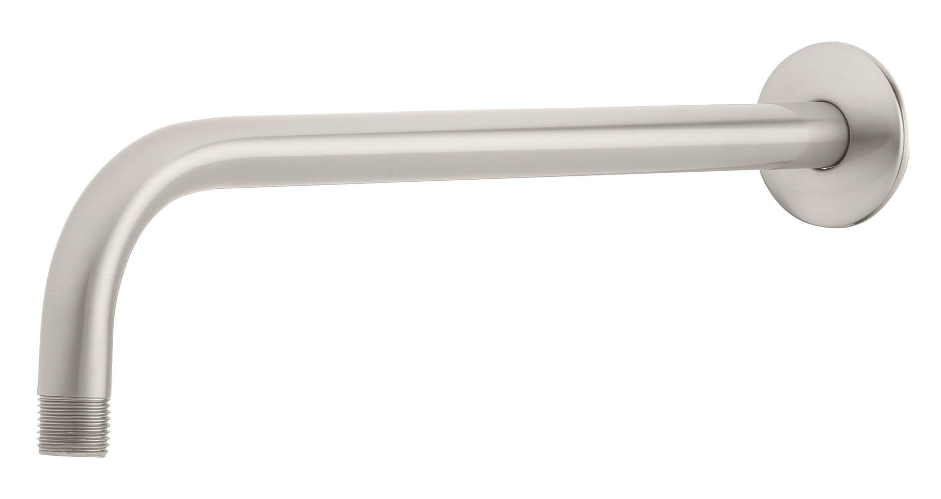 Project Source Brushed Nickel 12.4-in Universal Shower Shower arm and flange 0.5-in -ID