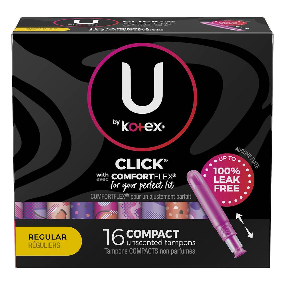 U by Kotex Click Comfort Flex Regular Unscented Tampons (16 ct)