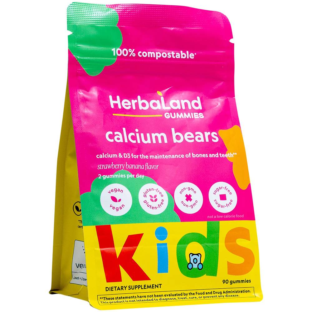 Calcium Gummy Bears For Kid'S - Strawberry Banana (90 Gummies)