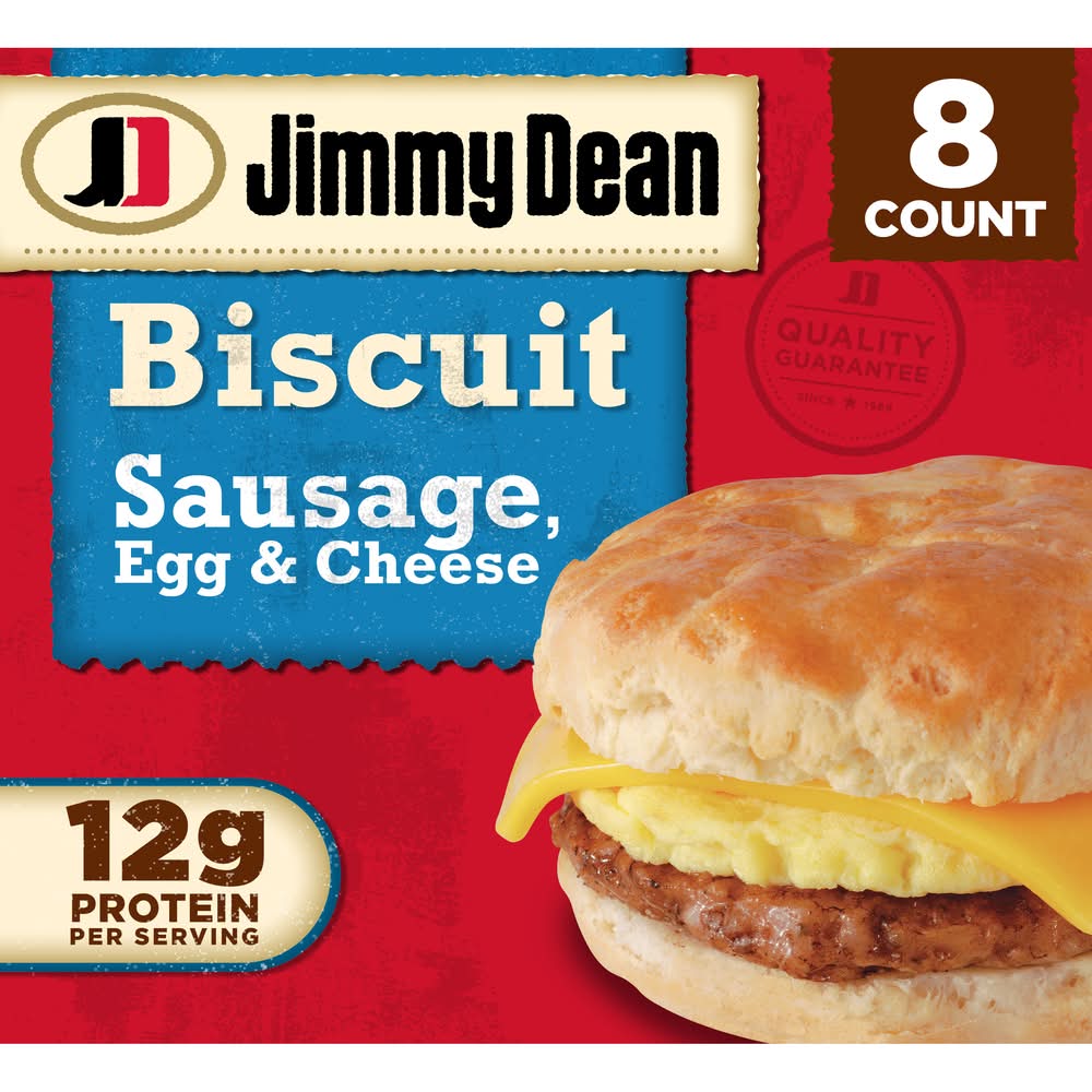 Jimmy Dean Biscuit Sandwiches, Sausage Egg & Cheese (36 oz, 8 ct)