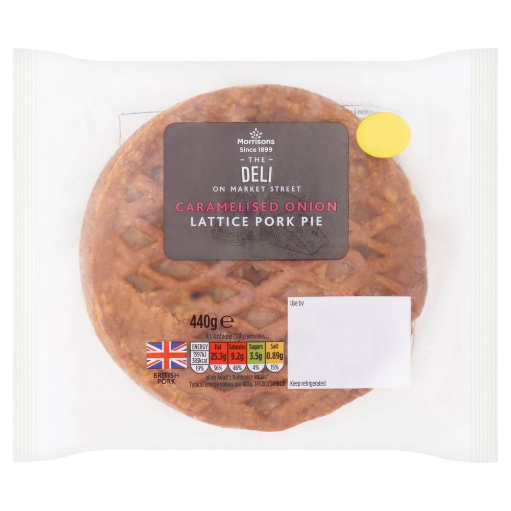 Morrisons Large, The Deli on Market Street Caramelised Onion Lattice Pork Pie (440g)