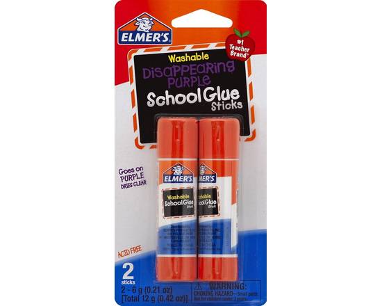 Elmer's · Washable Disappearing Purple School Glue Sticks (2 x 0.2 oz)