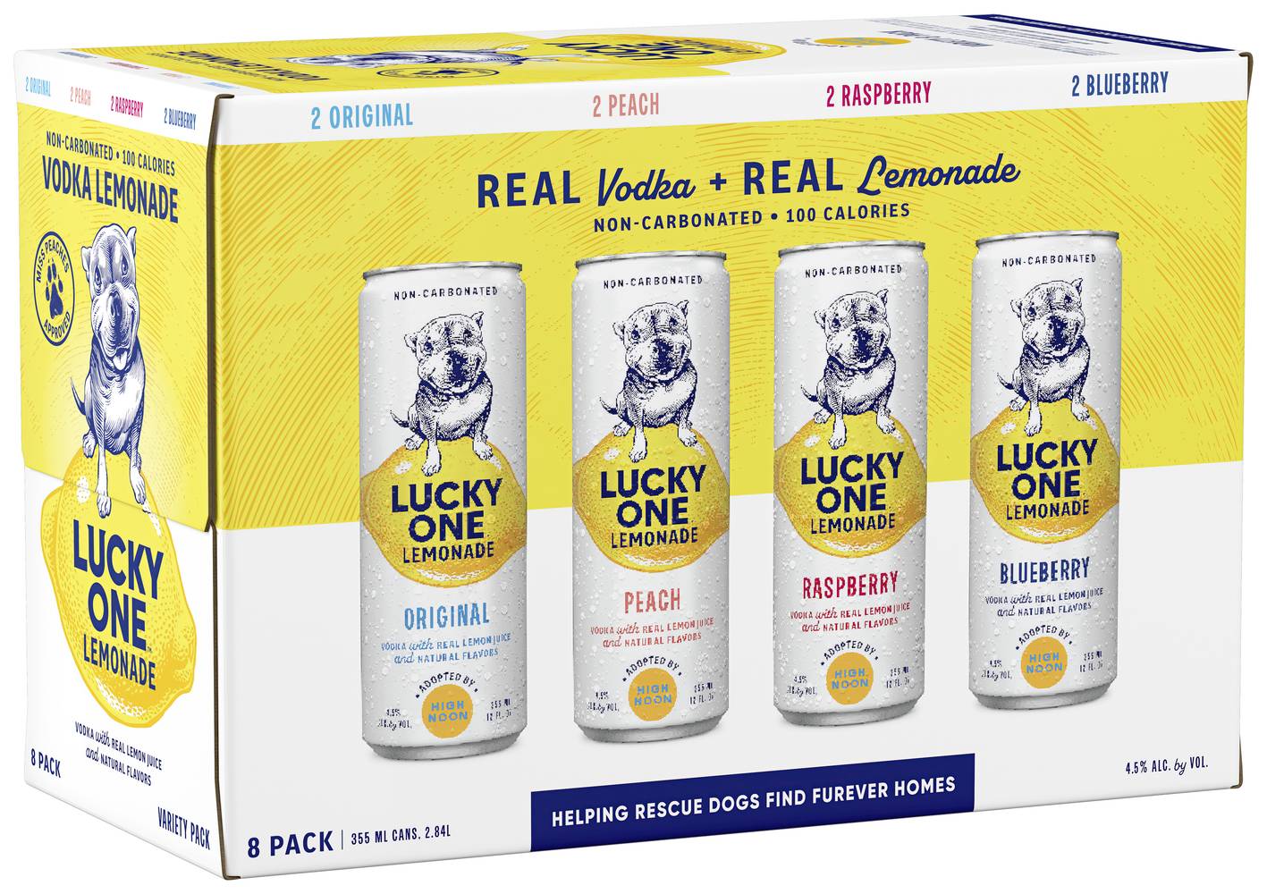 Lucky One Vodka Lemonade Drink Cocktail, Assorted (8 x 12 fl oz)