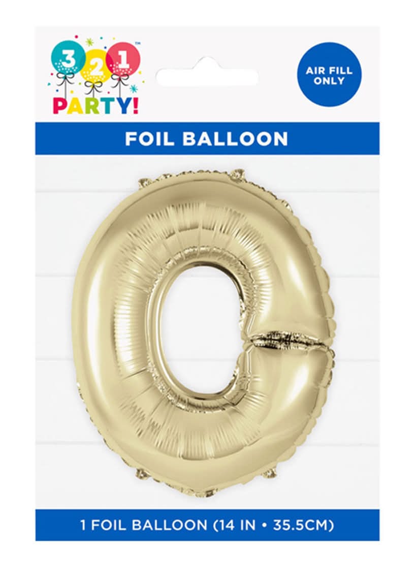 321 Party! 14" Foil Gold "O" Letter Balloon