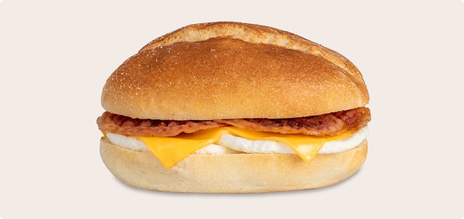 Bacon, Egg & Cheese on a Portuguese Roll