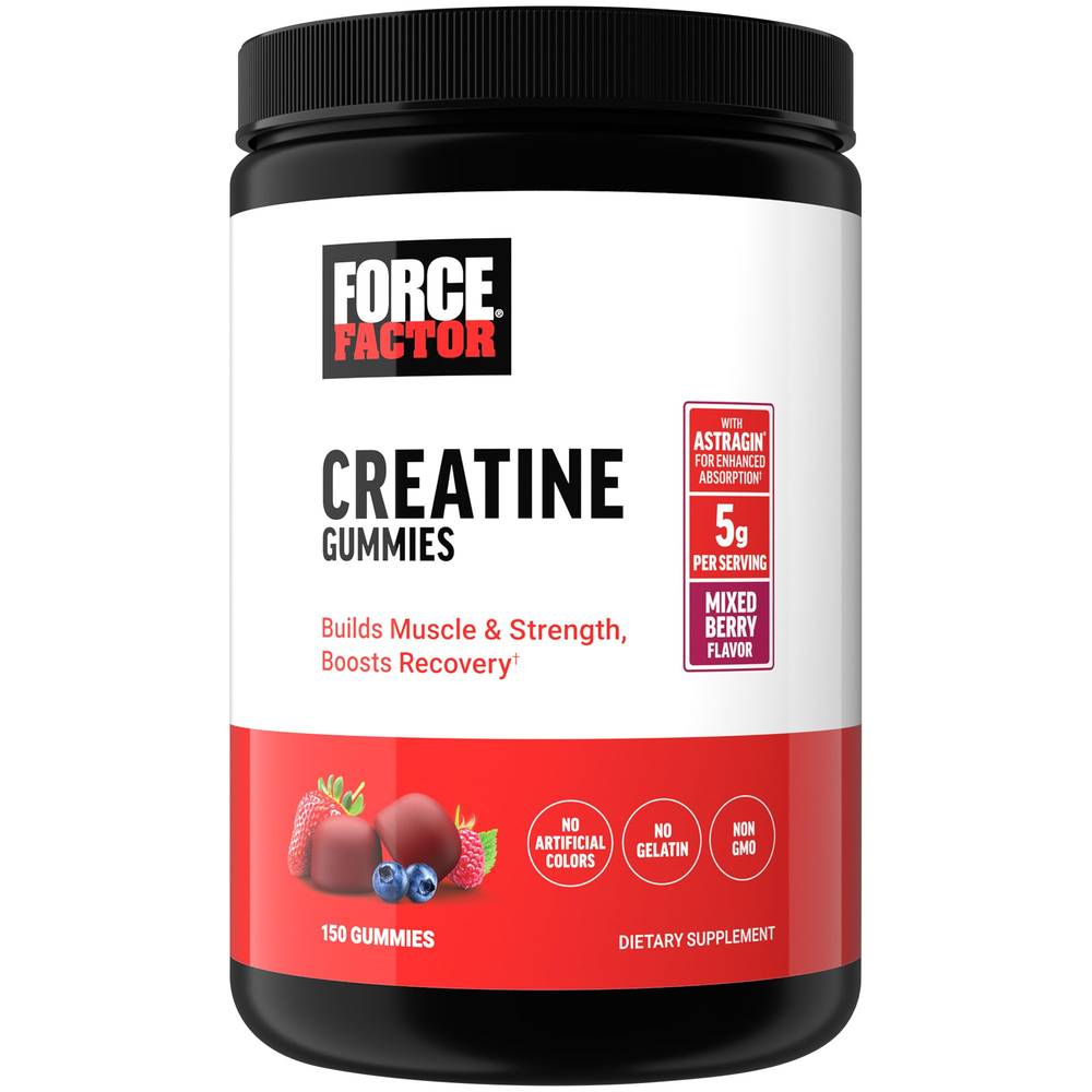 Force Factor Creatine Monohydrate Gummies, Mixed Berry (150 ct)