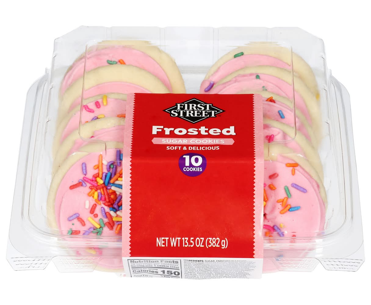 First Street Pink Frosted Sugar Cookies