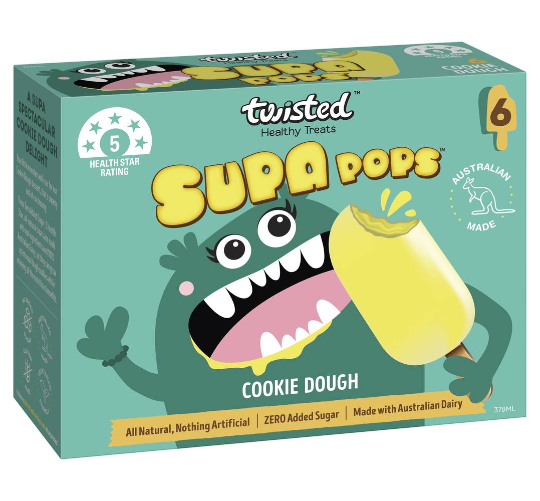 Twisted Supa Pops Cookie Dough Healthy Treats (378mL, 6 pack)
