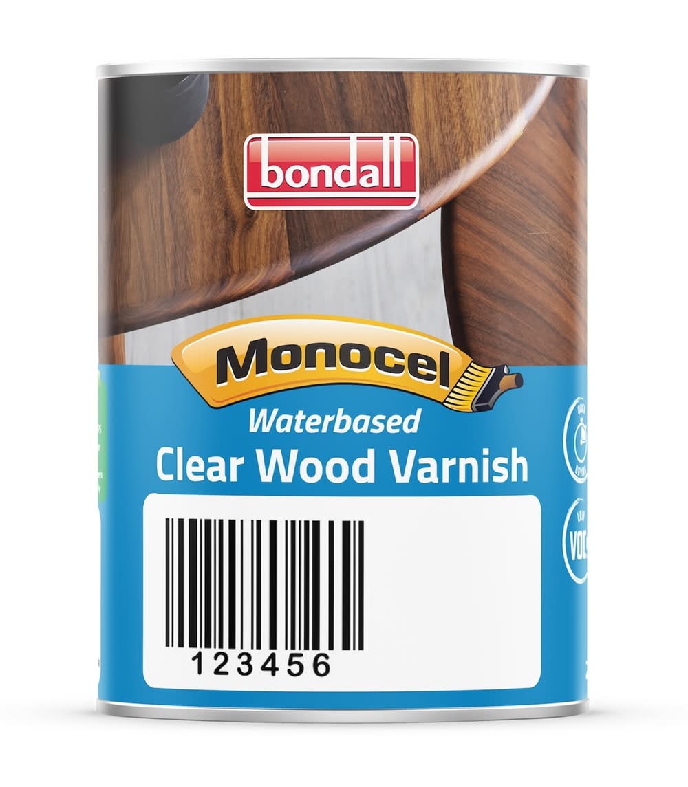 Bondall 250ml Monocel Satin Waterbased Clear Wood Varnish