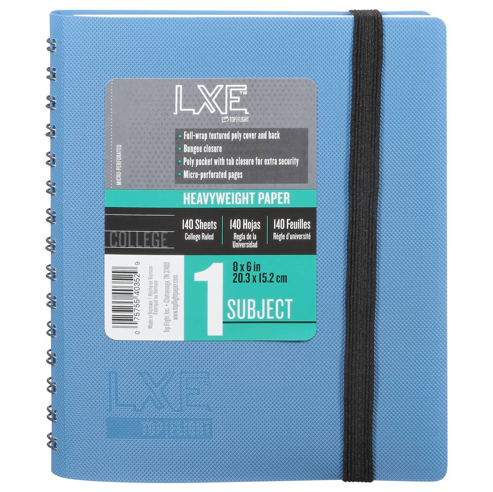 Top Flight Lxe 1 Subject College Ruled 140 Sheets Heavyweight Paper Notebook