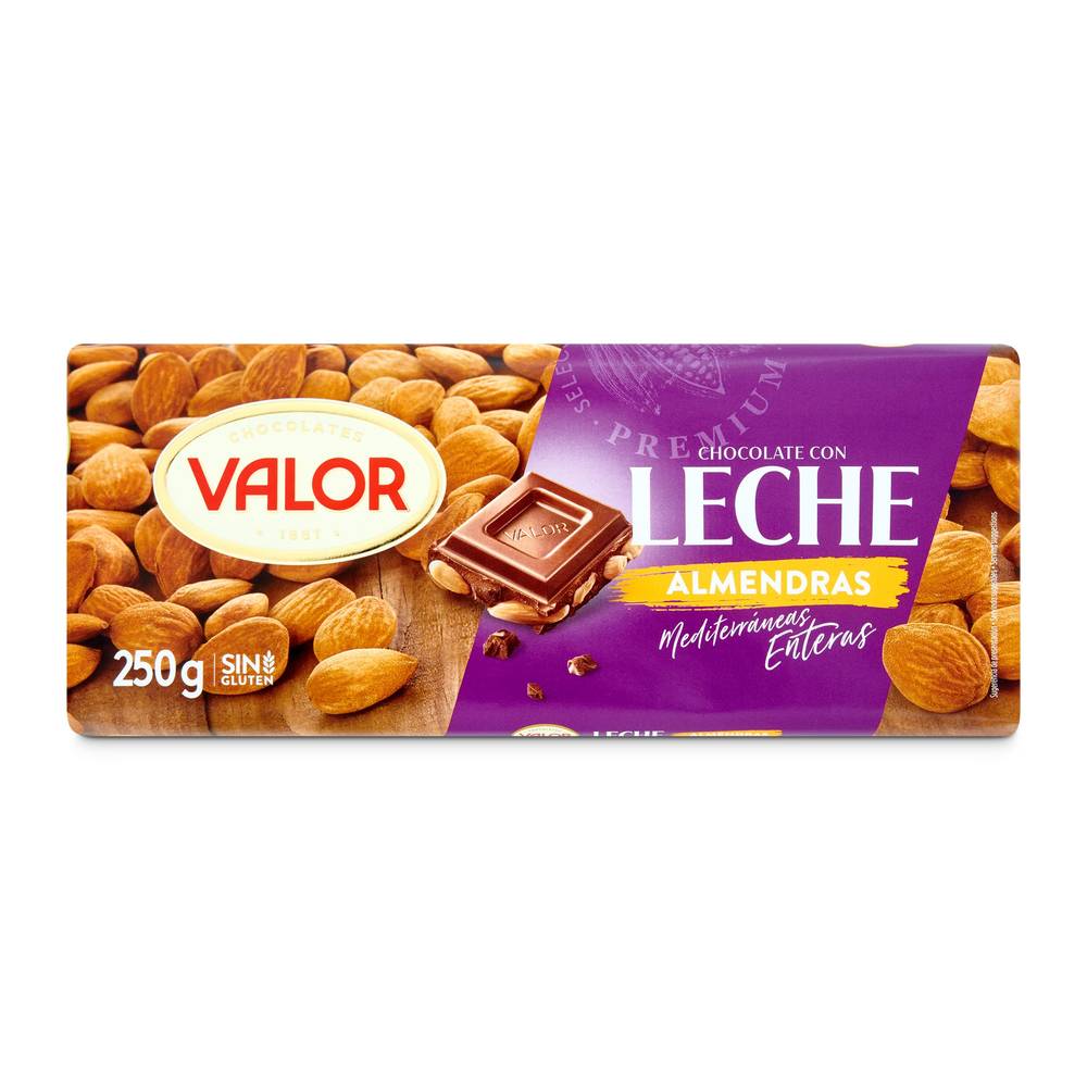 Chocolate Con Leche Con Almendras Enteras Valor 250 G