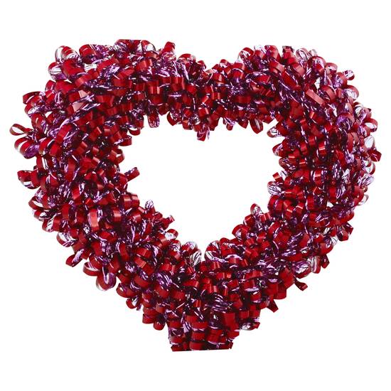 Seasonal Celebrations Valentine Curly Heart Wreaths (red)