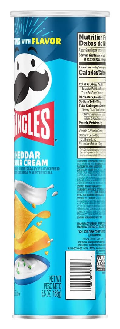 Pringles Cheddar & Sour Cream Potato Crisps (5.5 oz)