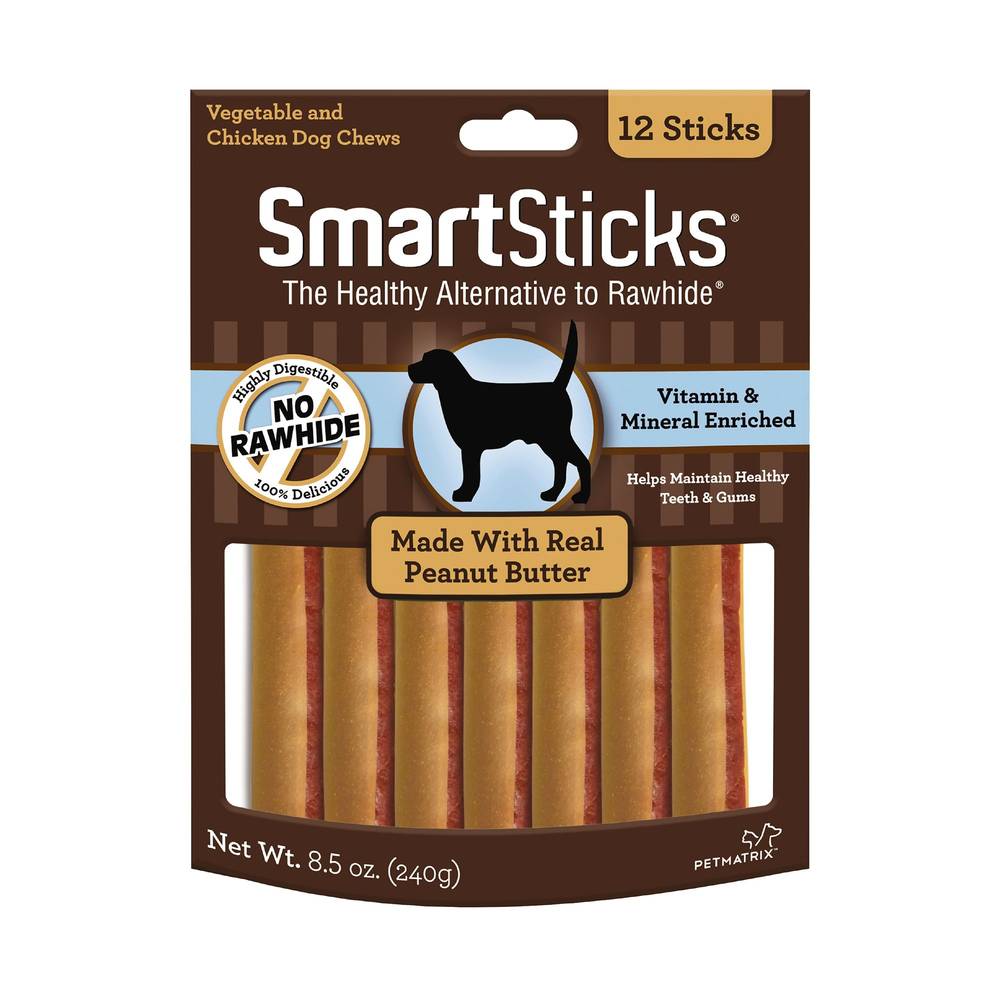 SmartSticks® Peanut Butter Chew Dog Treat (Size: 12 Count)