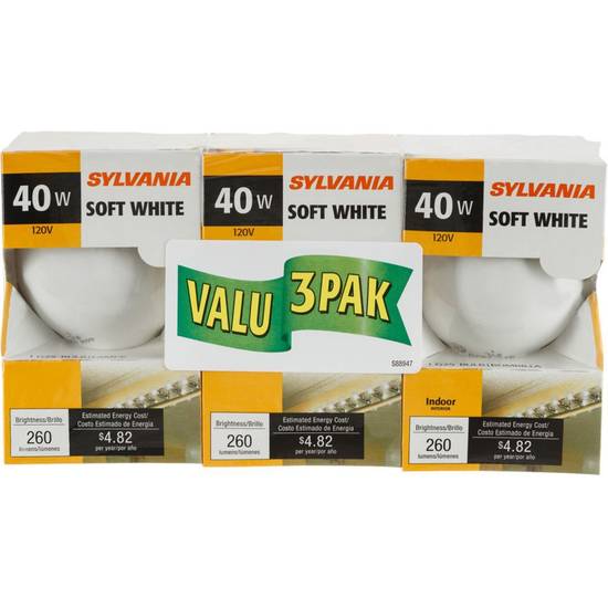 Sylvania Soft White Bulbs pack 40w (3 units)