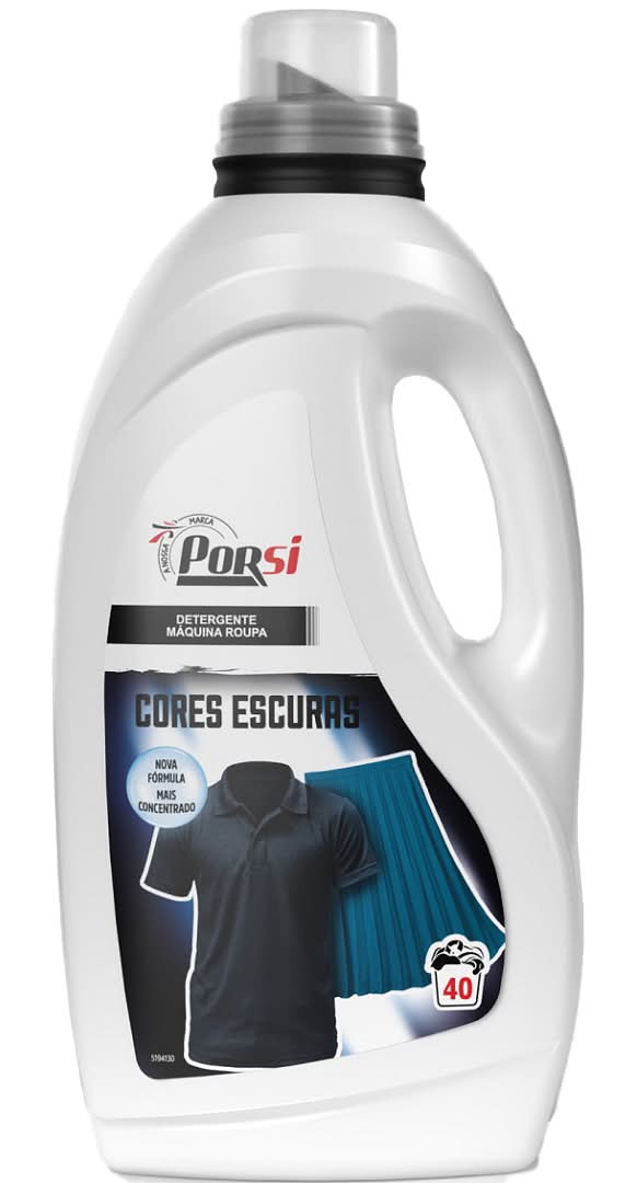 PorSi - Detergente lÃquido máquina de roupa escura, 40 doses