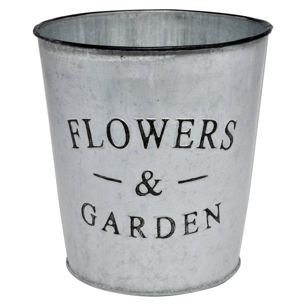 Tin Flower Pot With English Text