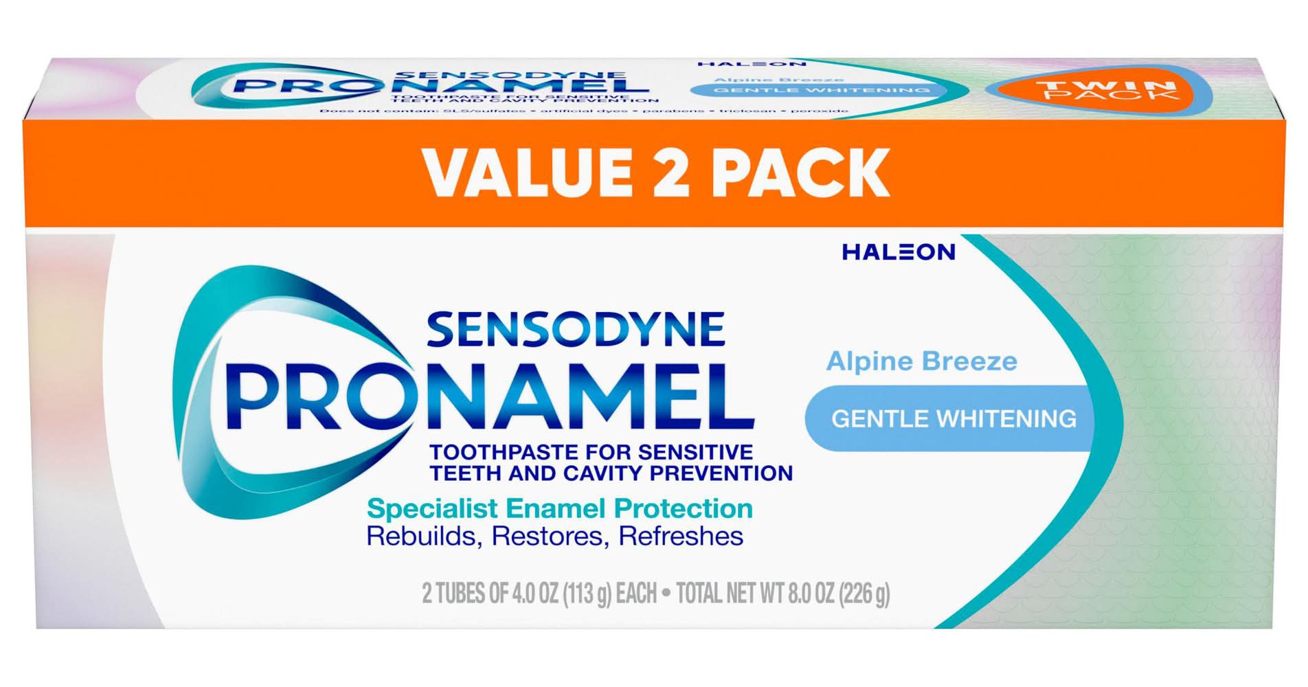 Sensodyne Pronamel Gentle Whitening Toothpaste, Alpine Breeze (8 oz, 2 ct)