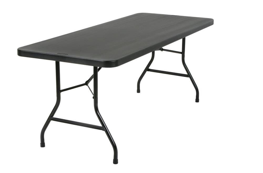 Cosco 2.5-ft x 6-ft Indoor or Outdoor Rectangle Resin Black Folding Banquet Table (8-Person) | 14168BK12L