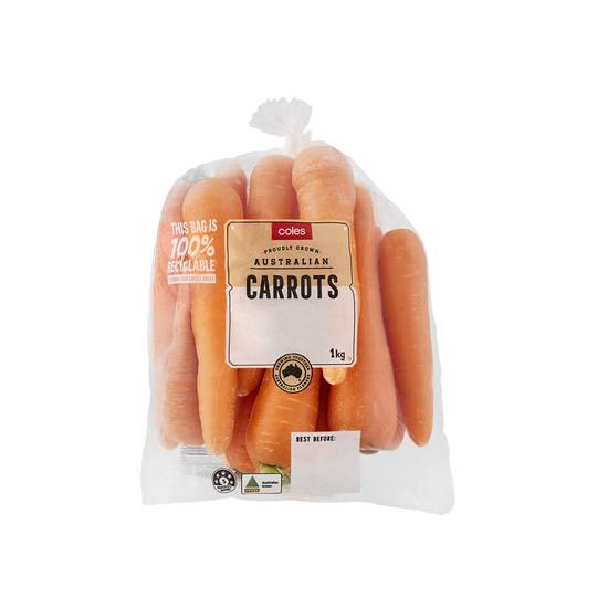 Coles Carrots Prepacked 1Kg 1 each