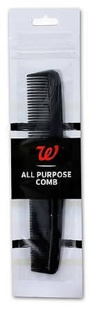 Walgreens All Purpose Comb, 7" , Black