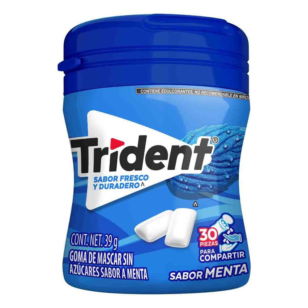 Trident · Goma de mascar sin azúcar, menta (30 un)