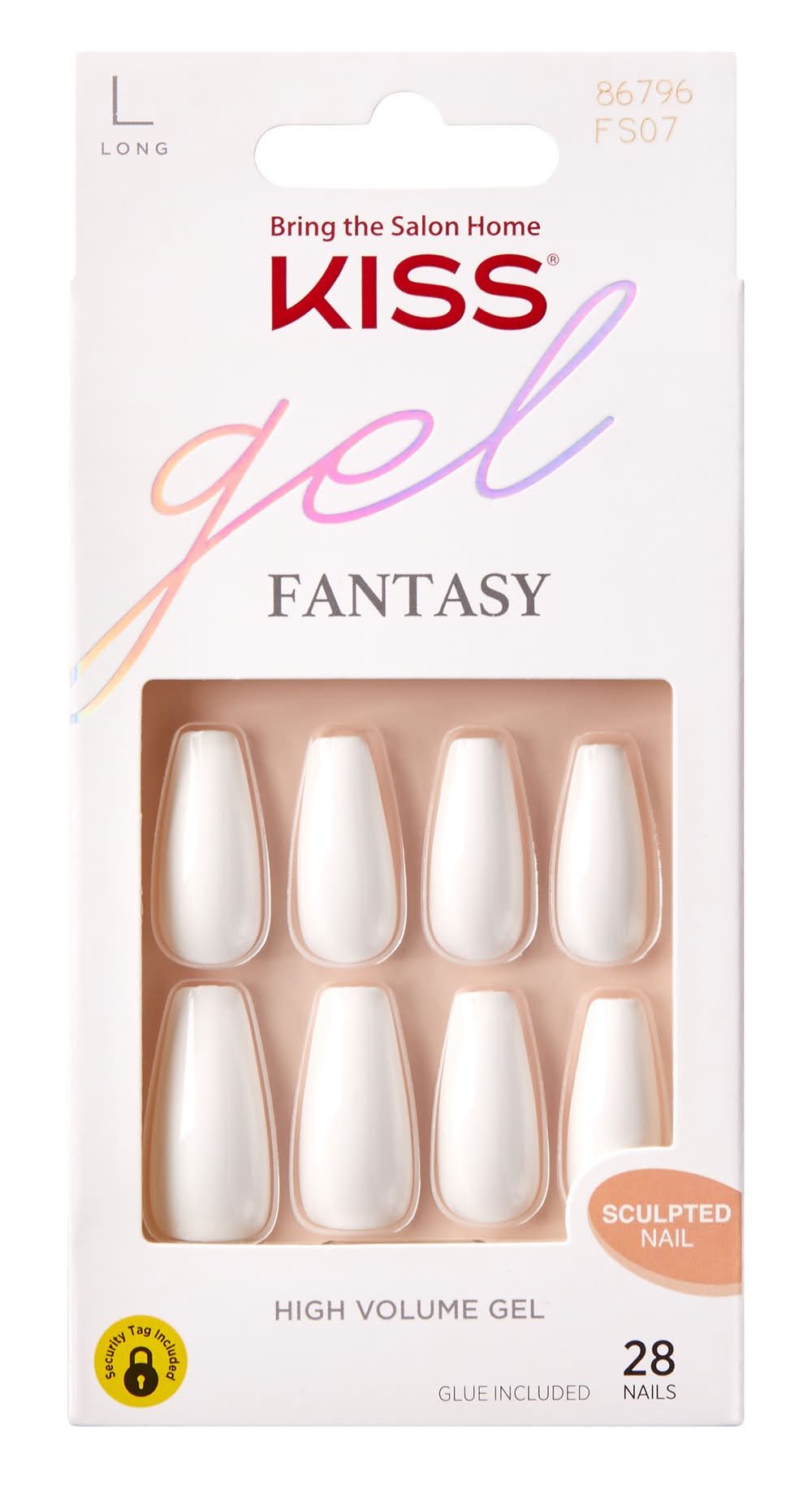 KISS Gel Fantasy High Volume Fs07 Sculpted Nail, Long (0.1 lbs, 28 ct)