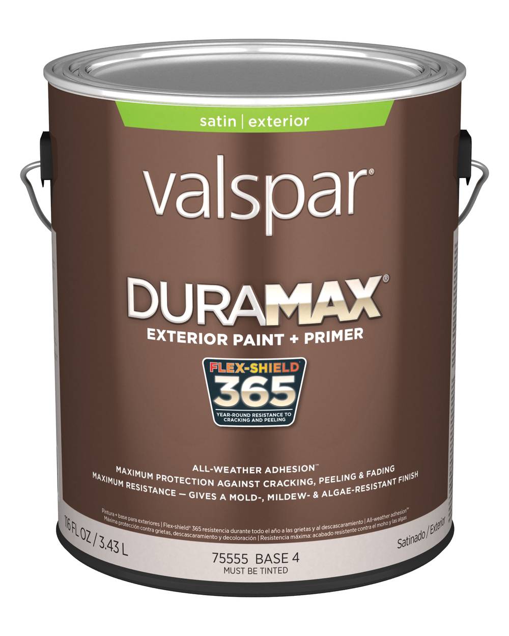 Valspar Duramax Satin Base 4 Tintable Latex Exterior Paint + Primer (1-Gallon) | 007.0075555.007