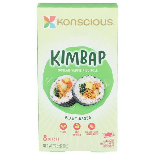 Konscious Plant-Based Kimbap Korean Veggie Rice Roll 8 Pieces