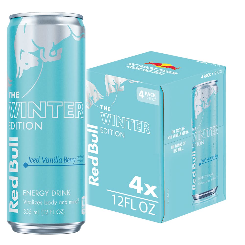 Red Bull Winter Edition Energy Drink, Iced Vanilla Berry (4 x 12 fl oz)