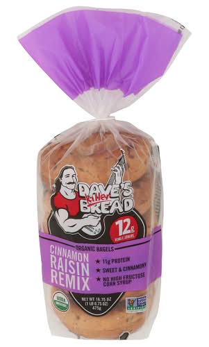Dave's Killer Bread Organic Cinnamon Raisin Remix Bagels 5 Pack