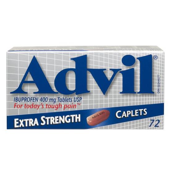 Advil Extra Strength Tough Pain Caplets 400 mg (72 units)