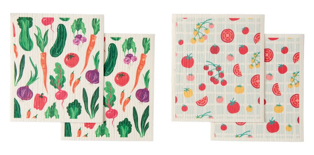Crofton Veggies 4Pk Swedish Dish Cloths