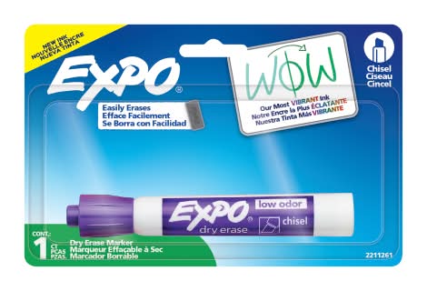 Expo Low Odor Chisel Tip Dry Erase Marker, Purple