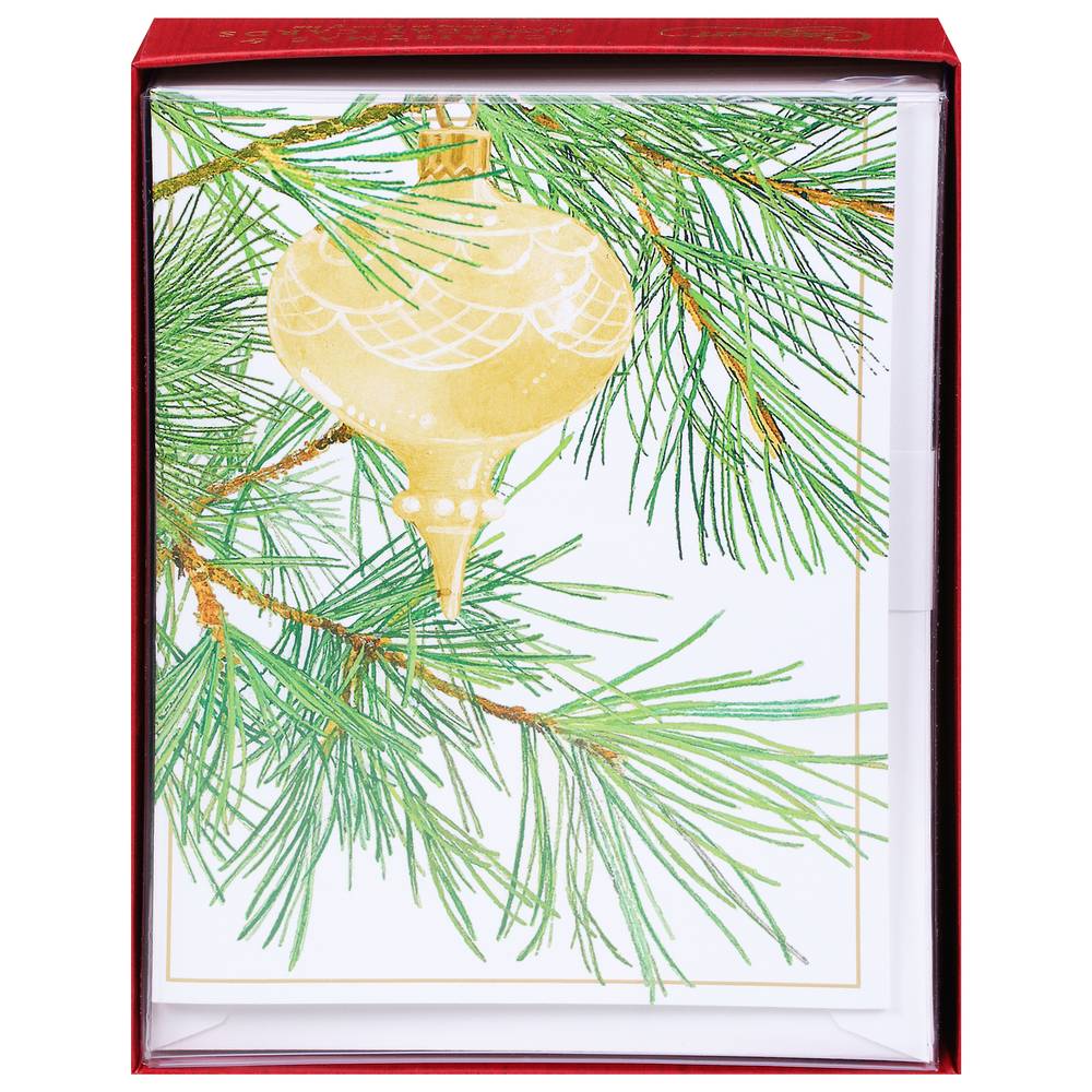 Caspari Ornament Among Pine Christmas & Holiday Cards