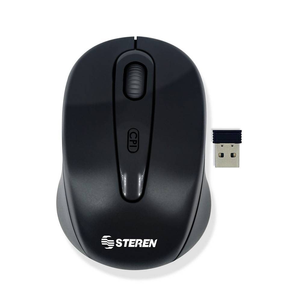 Steren mouse óptico inalámbrico negro (1 pieza)