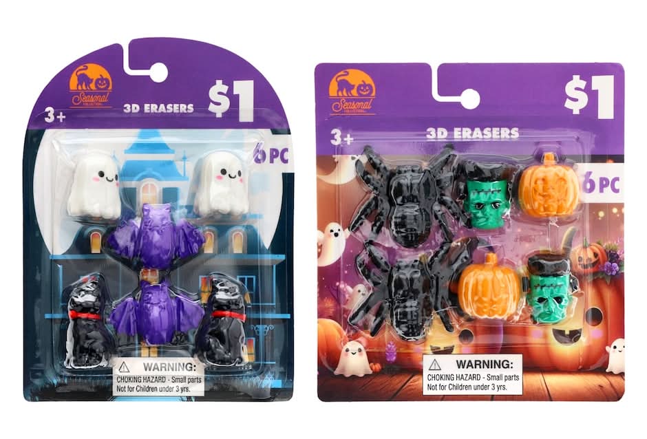 HALLOWEEN ERASER 3D 6CT