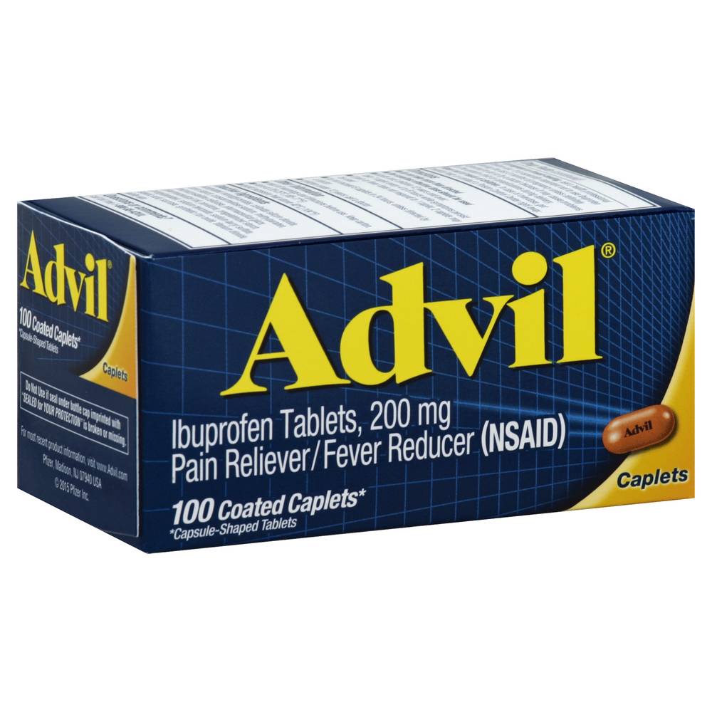 Advil Ibuprofen Caplets 200 mg Caplets (2.72 oz)