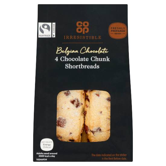 Co-Op Irresistible Belgian Chocolate Chunk Shortbreads 4 pack