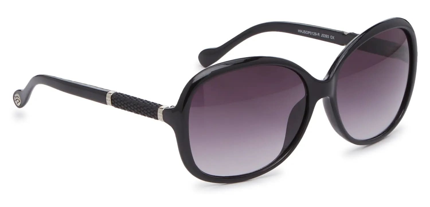 Jessica Simpson Glam Oval Sunglasses (Black One Size 