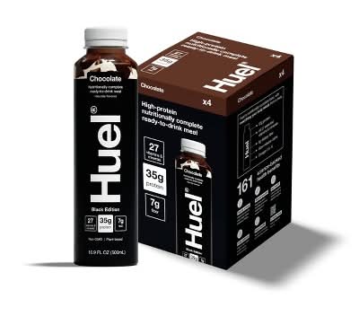 Huel Black Edition Chocolate Ready-to-Drink 35g Protein Meal Replacement - 4pk: Kosher, Certified Gluten-Free, Non-GMO, Vegan